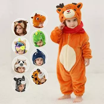 Одежда для малышей, комбинезоны с изображением акулы и динозавра, зимние детские пижамы с капюшоном в виде животных, детская одежда для сна, детские пижамы 70 жёлтый