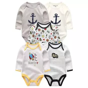 Одежда для малышей, модные хлопковые комбинезоны с длинными рукавами для новорожденных мальчиков и девочек, комбинезоны с героями мультфильмов, 7 шт./компл., комбинезоны roupas de bebe 3M