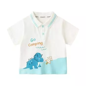 Одежда для малышей, повседневные футболки с короткими рукавами, летние рубашки-поло для мальчиков, детские топы для девочек, летние 73CM жёлтый