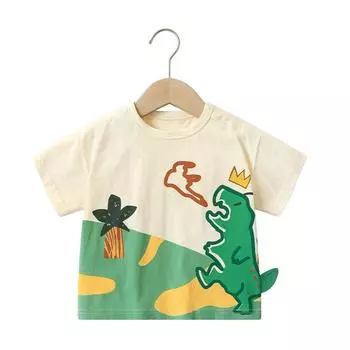 Одежда для малышей, повседневные футболки с короткими рукавами, летняя одежда для мальчиков и девочек, детские летние топы с половиной рукавов 73CM