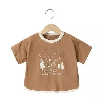 Одежда для малышей, повседневные футболки с короткими рукавами, летняя одежда для мальчиков и девочек, детские летние топы с половиной рукавов 73CM