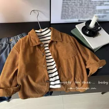 Одежда для младенцев и малышей: плюшевый и утолщенный модный комплект, зимний флисовый свитер с высоким воротником и брюки, комплект из двух предметов 140 коричневый