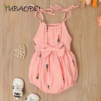 Одежда для младенцев, трусы для девочек, комбинезон с подтяжками, боди с бантом для малышей, модный милый комбинезон для новорожденных 0-3M розовый