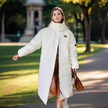 одежда для мужчин и женщин супер длинная зимняя новая удлиненная утолщенная до колена большая пара размер китайская драматическая куртка S чёрный