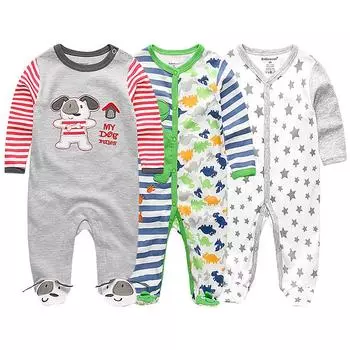 Одежда для новорожденных девочек и мальчиков, хлопковые комбинезоны для скалолазания с длинными рукавами, одежда 3M