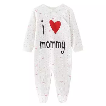 Одежда для новорожденных I Love Mom, одежда для маленьких девочек, модные костюмы для малышей, детские комбинезоны, комбинезоны 3M