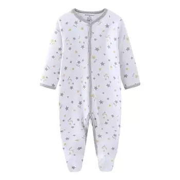 Одежда для новорожденных с желтыми звездами, модный комбинезон с длинными рукавами, одежда для маленьких мальчиков, хлопковые детские боди, комбинезоны 3M