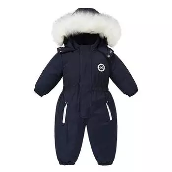 Одежда для новорожденных, зимние детские комбинезоны для маленьких девочек и мальчиков, теплый хлопковый комбинезон с капюшоном, детские комбинезоны для детей 1-4 лет 90(12-24M) белый