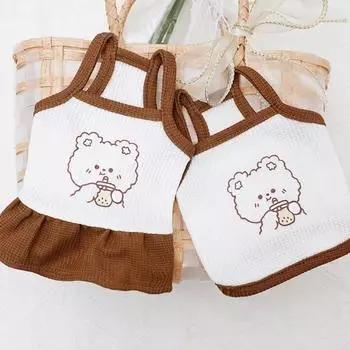 Одежда для пар домашних животных, милый жилет для медведя, одежда для щенков и собак, летние подтяжки, плюшевый питомец, маленький щенок, кошка, летняя одежда для кошек, чихуахуа XS