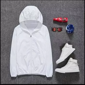 Одежда для пешего туризма с защитой от ультрафиолета для мужчин и женщин, куртка для велоспорта, водонепроницаемая, быстросохнущая, солнцезащитная, ветровка для спорта на открытом воздухе XXXXL белый