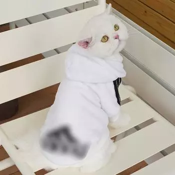 Одежда для питомцев Фланель Двуногая Алфавит Ду Би Медведь Собака Кошка Маленькая Средняя Большая Собака Собачьи товары Одежда для кошек S (bust 37CM)