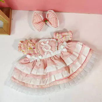 Одежда для плюшевых кукол, костюм, очаровательные модные дети, подарок на день рождения, съемная кукла Pink Stripes