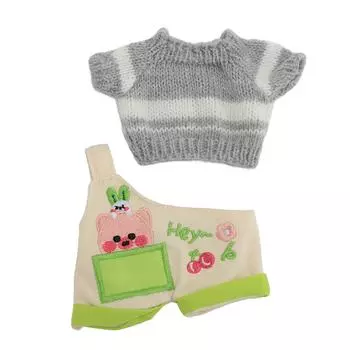 Одежда для плюшевых кукол с рисунком поросенка, мягкая и удобная, 20 см, плюшевая кукольная одежда, пальто, штаны, серые и серый белый