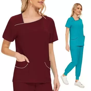 Одежда для ручной стирки Одежда для чистки Одежда для медсестер Европейская и американская хирургическая одежда Повседневные костюмы для больниц для домашних животных S розовый