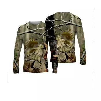 Одежда для рыбалки Новые летние мужские рубашки для рыбалки Дышащая футболка с длинным рукавом Спорт на открытом воздухе Топы с круглым вырезом Рубашки для рыбалки Топы S