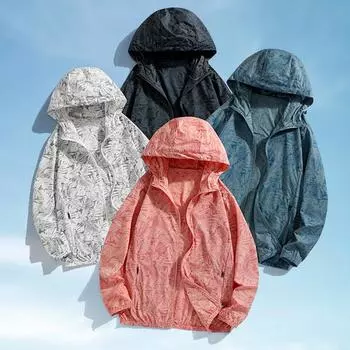 Одежда для рыбалки с длинным рукавом, мужская уличная УФ-Джерси, пальто с капюшоном, солнцезащитный крем, дышащая защита от комаров, сухая тонкая одежда для рыбалки, куртка на молнии M белый