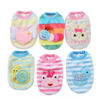 Одежда для щенков из мультфильмов, теплое зимнее пальто из фланели для маленьких собак, свитер для новорожденных собак, милая одежда для домашних животных, костюм чихуахуа, чашка для чая XXXS