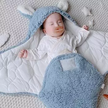 Одежда для сна для новорожденных, ультрамягкий ветрозащитный спальный мешок с капюшоном, уютный, для зимы 70cm