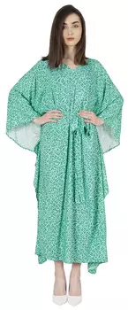 Одежда для сна с принтом Moomaya для женщин, рукава кимоно, кафтан, курортное платье для беременных 3X-Large аквамарин