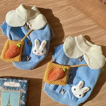 Одежда для собак Blue Rabbit Pet, теплый зимний свитер для домашних животных, вязаная рубашка для плюшевых игрушек, одежда для собак с двумя ножками, товары для животных XS-XL, пальто для щенков XS