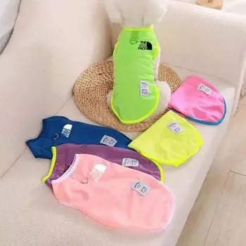 Одежда для собак и кошек, чихуахуа, французский бульдог, футболка из чистого хлопка, жилет с ремешком и пряжкой, сетчатый тонкий жилет для собак, летняя одежда M