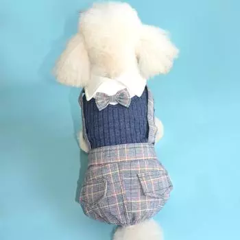 Одежда для собак Маленький костюм Рубашка Pet Quad Товары для домашних животных S темно-синий