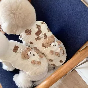 Одежда для собак одежда с хлопковой подкладкой может вести кошку маленький щенок Тедди Бишон Померанский шпиц осенняя и зимняя одежда XS