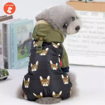 Одежда для собак, осенние и зимние теплые куртки на четверых ногах с пряжкой, одежда для кошек и собак XL красный