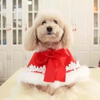 Одежда для собак Осенняя и зимняя одежда для щенков Одежда для собак Осенняя одежда для кошек Домашние животные Новогодняя праздничная мода Накидка XS