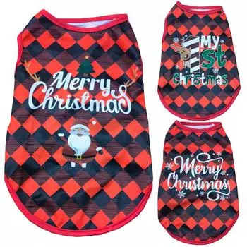 Одежда для собак Рождественский костюм для маленьких и средних собак, пуловер для кошек, мягкая футболка для щенков, одежда для французских бульдогов, наряды для мопсов и домашних животных XS