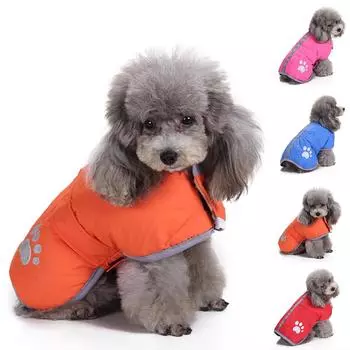 Одежда для собак с 2 ногами, пальто для кошек и щенков, зимний теплый двусторонний свитер, тканевая куртка XS красный