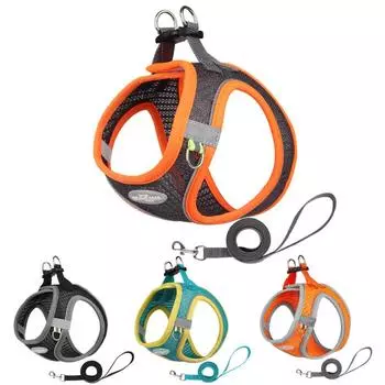 Одежда для собак, светоотражающие дышащие регулируемые ошейники для домашних животных, поводок для прогулок на открытом воздухе, жилет для французского бульдога, чихуахуа, грудь XS 2.5-4.0 kg