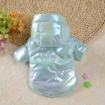 Одежда для собак Зимняя модная яркая куртка-пуховик для собак Водонепроницаемая толстовка с капюшоном для домашних животных Теплое пальто Одежда для щенков французского бульдога и кошек Свитер XS белый