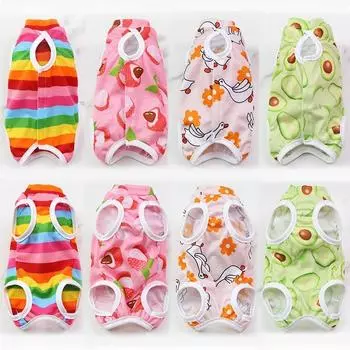 Одежда для стерилизации при отлучении кошек от груди, эластичная одежда для ухода за послеоперационным периодом, одежда с фруктовым принтом, одежда для домашних животных, жилет с защитой от лизания Avocado-M