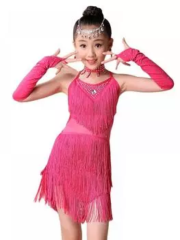 Одежда для танцев для девочек, платье для танца живота ча-ча, костюмы для латинской сальсы 130