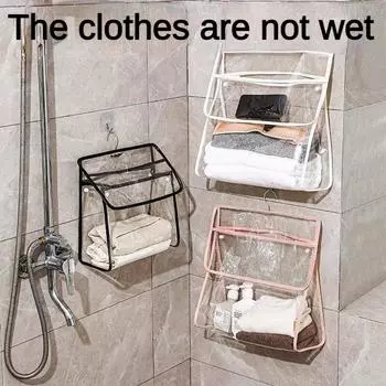 Одежда для ванной комнаты, водонепроницаемая подвесная сумка, подвесная сумка для хранения одежды в спальне, общежитие, подвесная сумка, сумка для покупок, большие вместительные сумки для покупок 1 чёрный