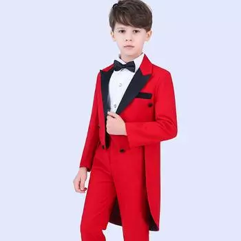 Одежда для вечеринок: рубашка + галстук-бабочка, детский костюм с длинными рукавами 110