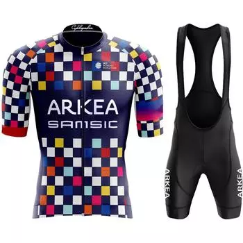 Одежда для велоспорта, мужские шорты, мужские ARKEA, мужские брюки Mtb, мужские гелевые летние 2023, нагрудник, дорожная униформа для велосипеда, мужская одежда, комплекты курток и рубашек XS жёлтый