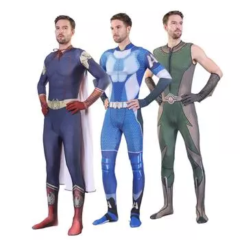 Одежда для выступлений для взрослых и детей, облегающая одежда для аниме-косплея, принадлежности для вечеринок 100 синий