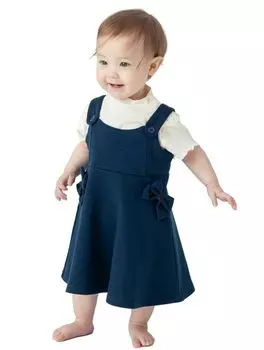 Одежда Ever Closet Одежда для девочек Одежда для малышей Платье-сарафан Топы Одежда для новорожденных Хлопок Темно-синий 80 [ever closet] Детский комбинезон