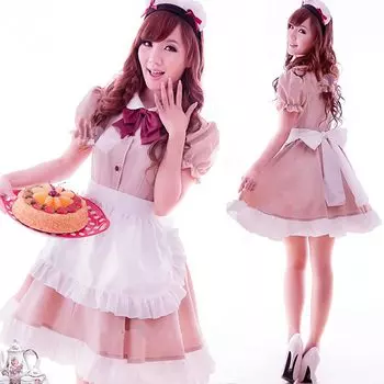 Одежда горничной Косплей Костюм горничной Цельный фартук Повязка на голову Лента Бант Инструменты для фотосъемки Аниме КОСТЮМ ГОРНИЧНОЙ Хэллоуин ХЭЛЛОУИН Культурный фестиваль
