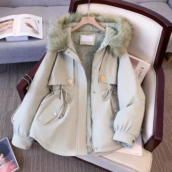 Одежда из флиса с хлопковой подкладкой для женщин зима 2024 новый пирог, чтобы преодолеть одежду с хлопковой подкладкой, куртки с хлопковой подкладкой, утепленные куртки с утолщенной талией M [80-57.5 kg]