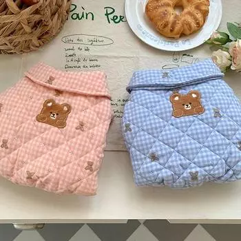 Одежда из хлопка для четвероногих собак Пальто Тедди Зимняя теплая одежда Одежда для маленьких собак с героями мультфильмов Утепленные комбинезоны для пуделей Куртки XS