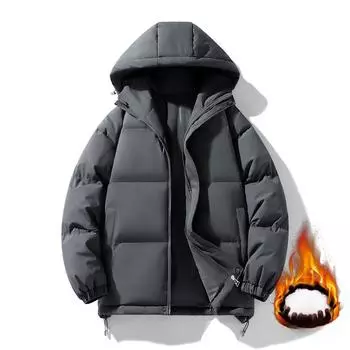 Одежда из хлопка для мужчин и женщин, зимнее утепленное свободное однотонное ветрозащитное теплое повседневное пуховое хлопковое пальто для мужчин S