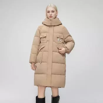 Одежда из хлопка для женщин, зимние новинки, средняя и длинная модная одежда с хлопковой подкладкой, универсальная одежда с капюшоном, утолщенное пальто прилив M зелёный