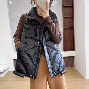 Одежда из хлопка и пуха, осенне-зимний стиль с небольшим ароматом, модная и свободная жилетка большого размера. M