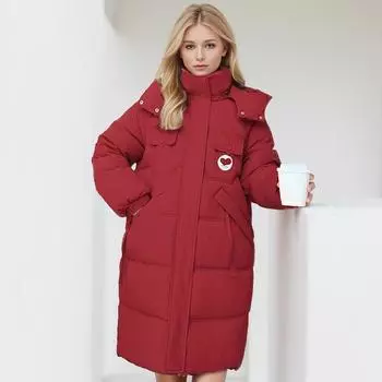 Одежда из хлопка, женская зимняя одежда с хлопковой подкладкой, средняя и длинная, модная универсальная, утолщенная, свободная и тонкая зимняя куртка M легкие хаки