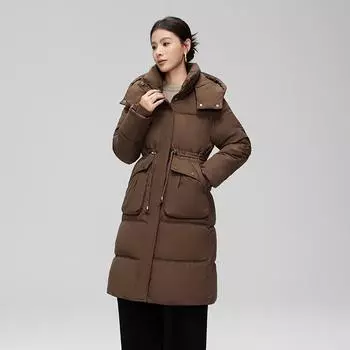 Одежда из хлопка, зимняя, 2024, новая, утолщенная, выше колена, средняя и длинная талия, тонкая и узкая, хлопковая одежда, куртка женская M хаки