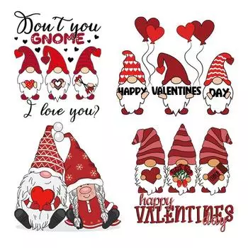 Одежда ко Дню святого Валентина?Наклейки, четыре шт., «Любовь гномов», «Горячие переводы», моющиеся аксессуары уровня A, наклейки в полоску, нашивки, значки