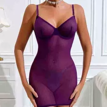 Одежда Корректирующие комбинезоны Сетчатая перспектива обтягивающая пижама Сексуальное нижнее белье S